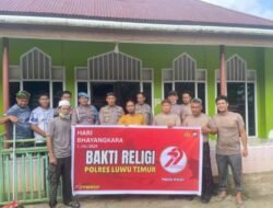 Bakti Religi Sambut Hari Bhayangkara! Polsek Malili Dan Komunitas Bersih-Bersih Masjid