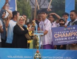 Wabup Puspa Tutup Turnamen Sepak Bola Juddin Cup I, Apresiasi Semangat Kebersamaan dan Persatuan